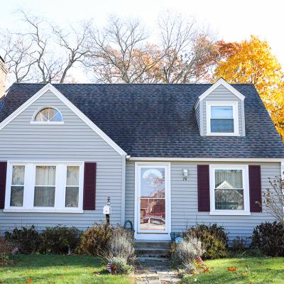 Facade of an American suburban home.