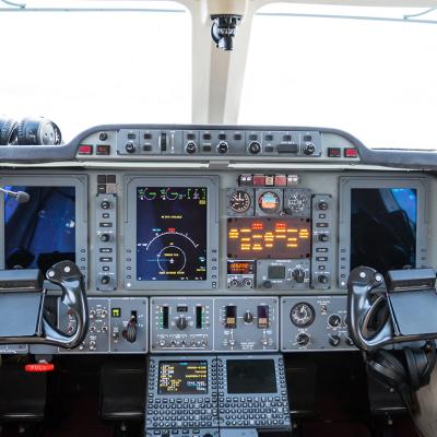 A look at an aircraft cockpit.