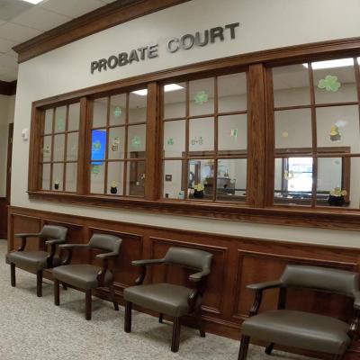 Interior of a probate court in Burke County Courthouse in North Carolina.