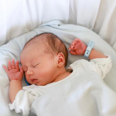 A newborn baby sleeping.