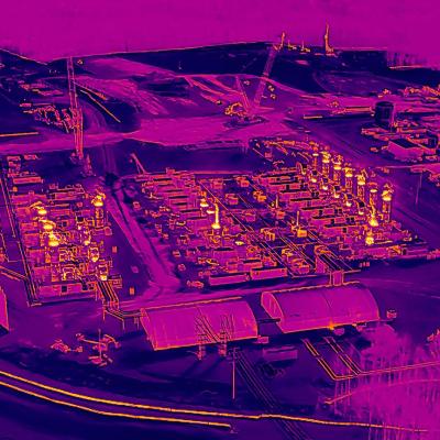Thermal drone imagery showing more than a dozen unpermitted turbines operating at xAI's gas plant in Southaven, Mississippi.