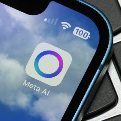 A Meta app icon on a smartphone.