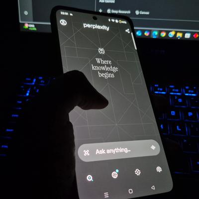 Perplexity AI app on a smartphone.