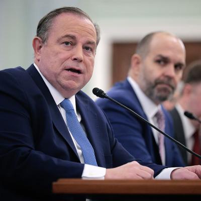 Newsmax CEO, Chris Ruddy, testifies during Senate hearing about media ownership on Capitol Hill, Washington D.C.