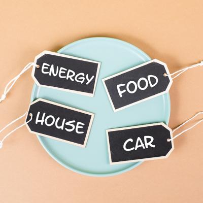 High living expenses labeled on tags in a plate. 