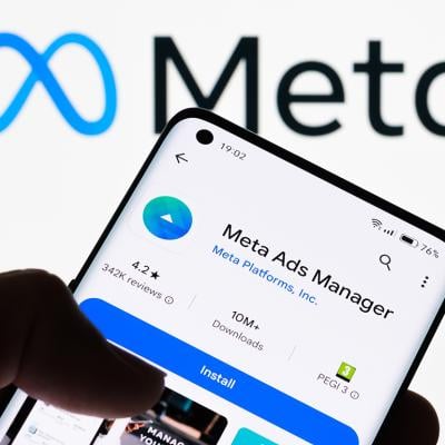 Meta Ads Manager app ready to be installed from the app store.