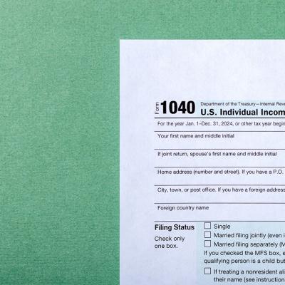 A 1040 tax document.