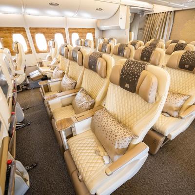 Premium Economy class seats of Emirates Airlines' Airbus A380.