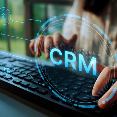 An analyst evaluating data through CRM or Customer Relationship Management.