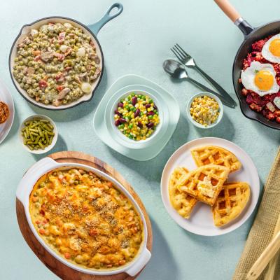 Traditional Easter dishes served on a table.