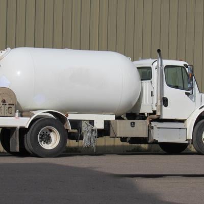 Propane trucks set to deliver propane to houses in rural areas.