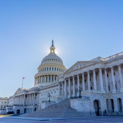 A view of the Capitol Hill building in winter.