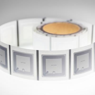 A roll of NFC (Near Field Communication) labels or tags.