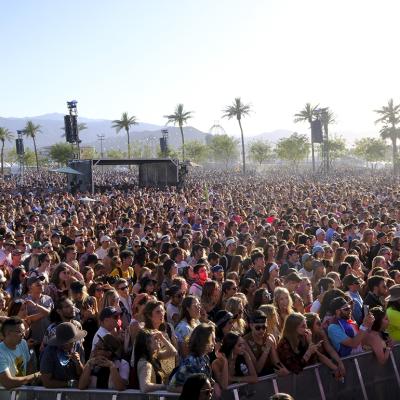 A view of the crowd during Day 1 of the 2018 Coachella Valley Music and Arts Festival Weekend in Indio, California.