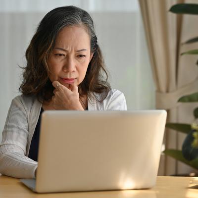 A business person working remotely from home.