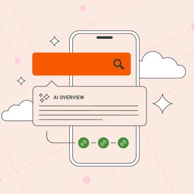 A vector illustration of an AI overview results using a search engine from a smartphone.