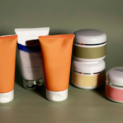 Blank cosmetic packaging and containers.