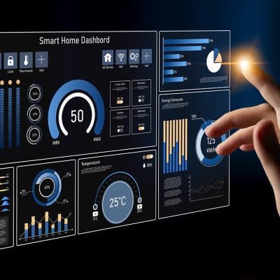 A smart home system dashboard.