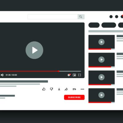 A vector template of a Youtube video frame and interface.
