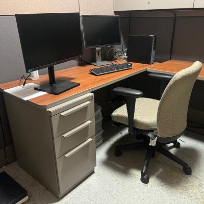 An empty office cubicle.