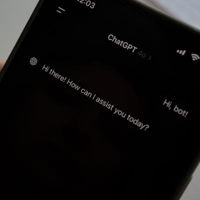 ChatGPT's starting dialogue displayed on a smartphone.