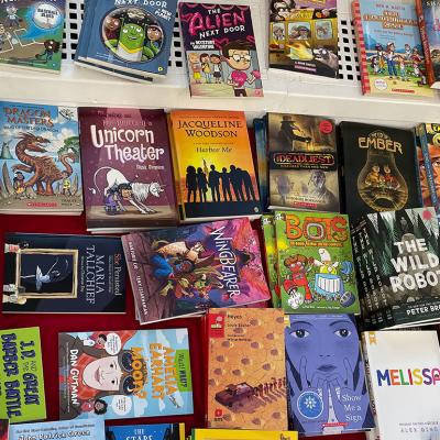 Various books for middle graders. 