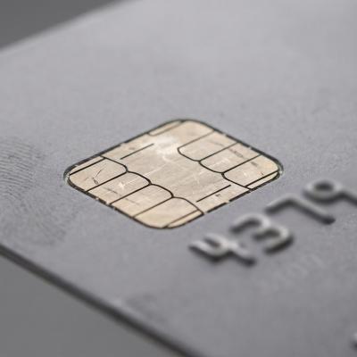Close up shot of a debit card.