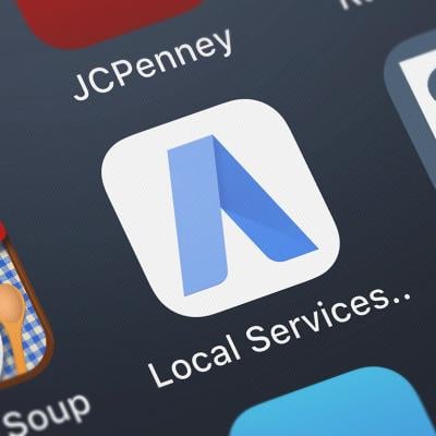 Google Ads mobile app icon displayed on a smartphone. 