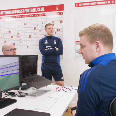 Premier League coaching staff using Genius Sports’ analytics platform.