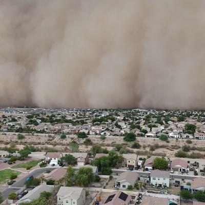 An incoming haboob or dust storm in Phoenix, Arizona, USA.