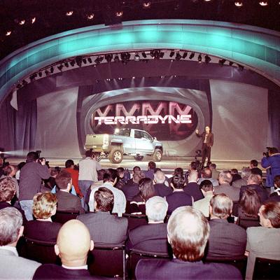 The 2000 North American International Auto Show in Detroit, Michigan where a new General Motors Terradyne concept vehicle was introduced.