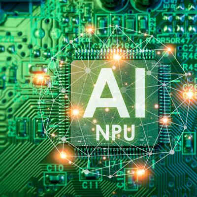 AI chip in a circuit board's central processing unit. 