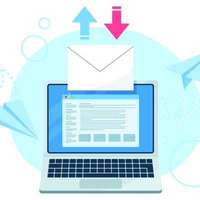Vector illustration of a business email management system.
