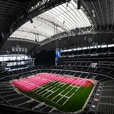 The inside of Dallas Stadium (temporarily renamed from AT&T Stadium for the 2026 FIFA World Cup).