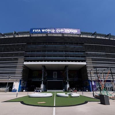 The facade view New Jersey Stadium ahead of the 2026 World Cup in East Rutherford, New Jersey, USA.