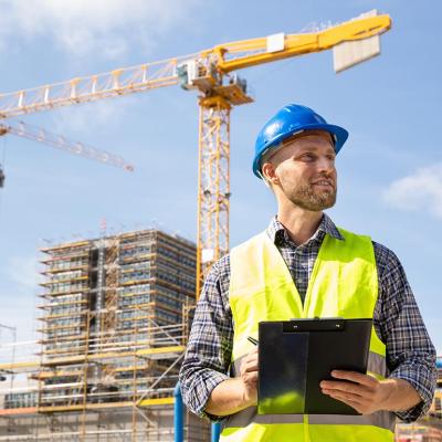 A construction OSHA inspector at a site.