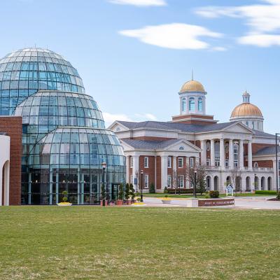 Inside the campus of Christopher Newport University in Newport News, Virginia, USA. 