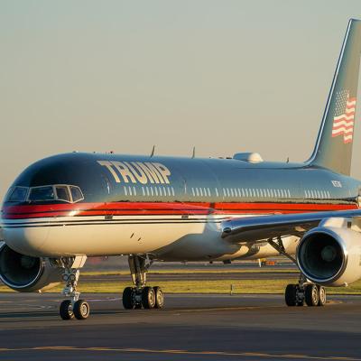 Trump Organization's Boeing 757, nicknamed as Trump Force One, arriving at the Philadelphia International Airport with U.S. President Donald Trump inside in Philadelphia, Pennsylvania, USA.