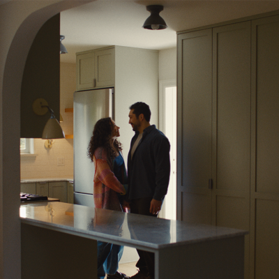 A couple inspecting a new home.