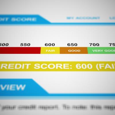 A credit score rating as 600, which is considered as Fair.