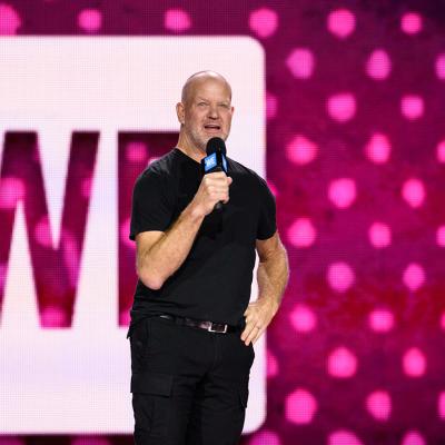 Lululemon founder Chip Wilson speaks during WE Day at KeyArena on April 21, 2017 in Seattle, Washington.