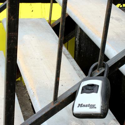 A keysafe lock installed for an Airbnb or short term rental property.