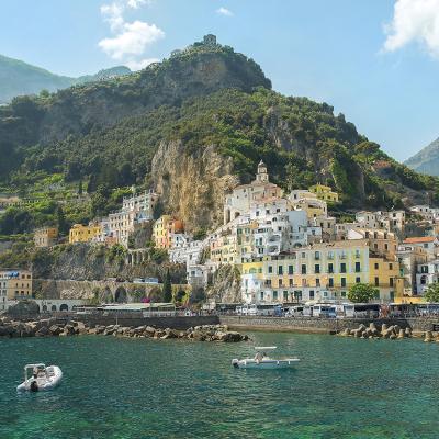 A view of the beautiful landscape of Amalfi coast in Italy.