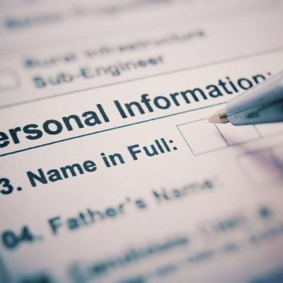 The full name section of a personal information sheet.