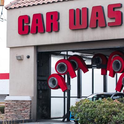 An exit point of a car wash shop in Las Vegas, Nevada, USA.