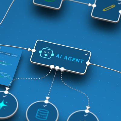 A conceptual graphic of AI agentic workflow in code systems.