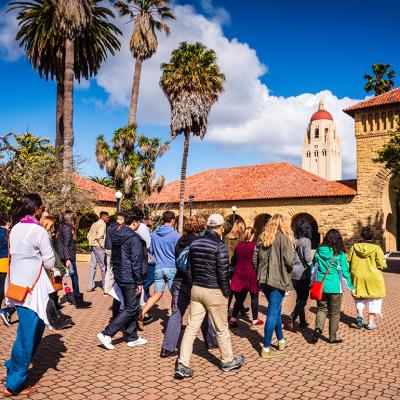 A group of college students at Stanford University.