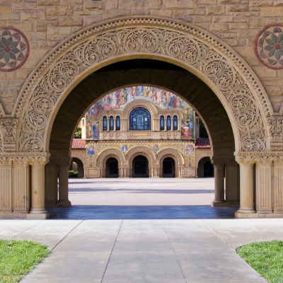 The main quad at Stanford University in California.