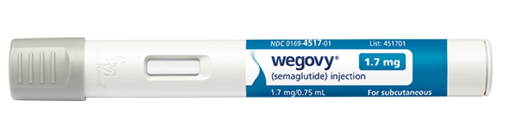 A blue label WeGovy pen.