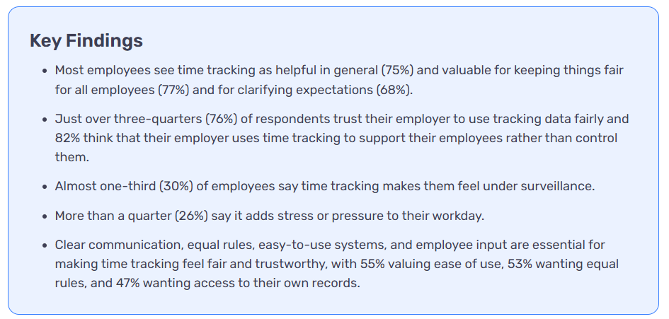 Key findings top 5 takeaways about time tracking.